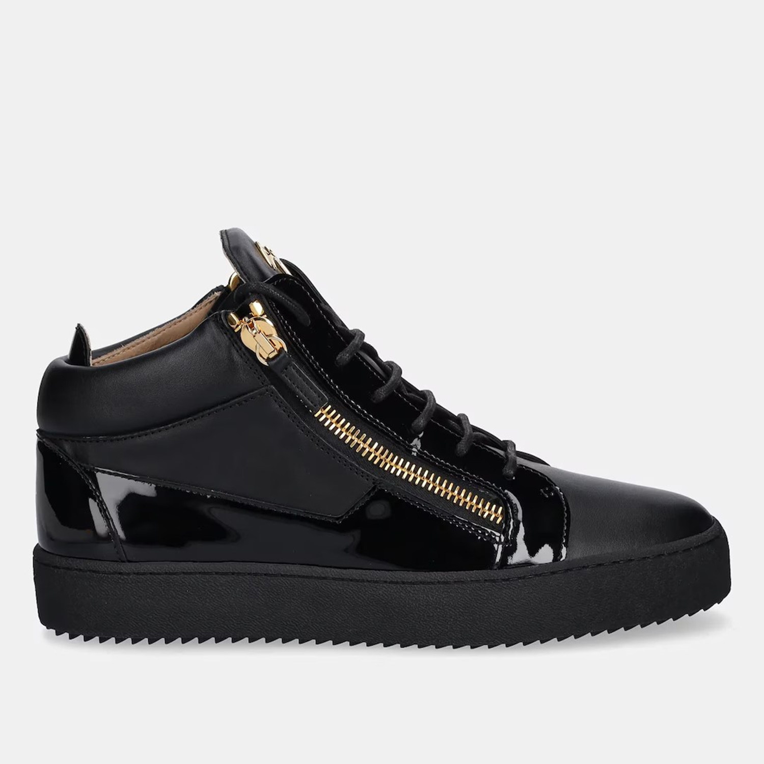 GIUSEPPE ZANOTTI GZ 男士奢潮真皮金标拉链高帮休闲鞋 RU50001