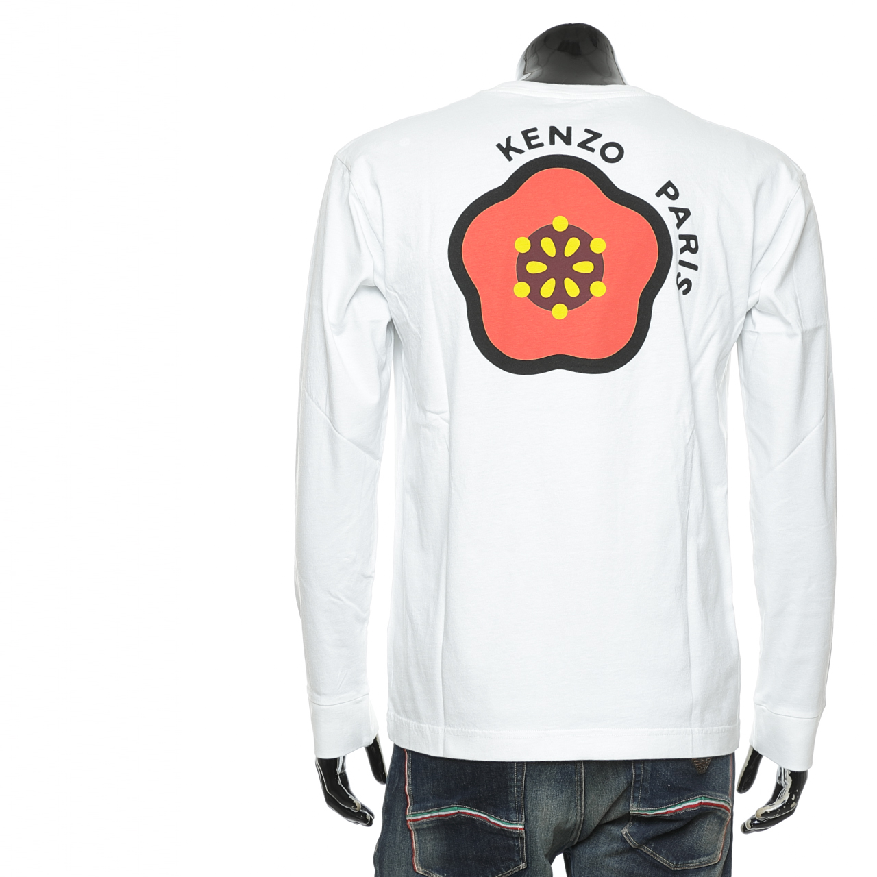 高田贤三男士潮牌大红花长袖T恤