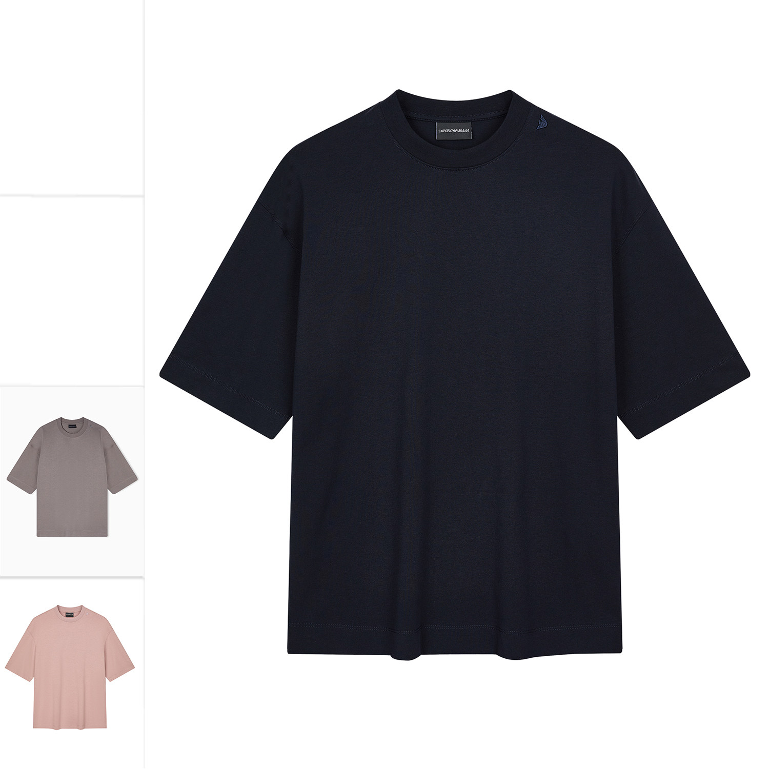 Armani/阿玛尼EA 男士时尚刺绣鹰标宽松短袖T恤 EM005256 AF24740