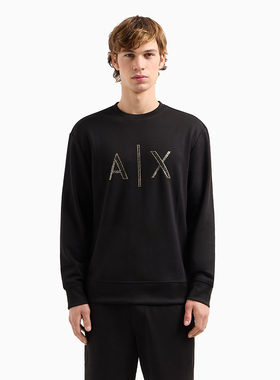 Armani/阿玛尼AX 男士奢华金标圆领套头卫衣 XM000331 AF12269