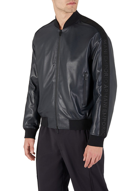 Armani/阿玛尼EA 男士时尚真皮夹克外套皮衣 D41R79 D1P72