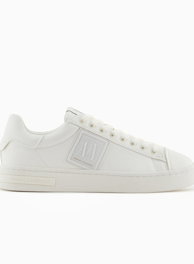 Armani/阿玛尼AX 男士真皮小白鞋低帮休闲鞋 XM001990 AF17451