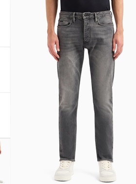 Armani/阿玛尼EA 男士鹰标修身时尚休闲长裤牛仔裤 6R1J75 1D05Z