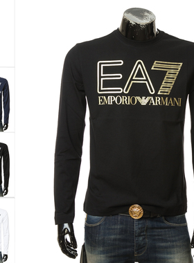 Armani/阿玛尼EA7 潮牌 男士奢华烫金长袖圆领T恤 6RPT04 PJFFZ