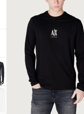 Armani/阿玛尼AX 男士时尚休闲圆领简约长袖T恤 XM000364 AF12308