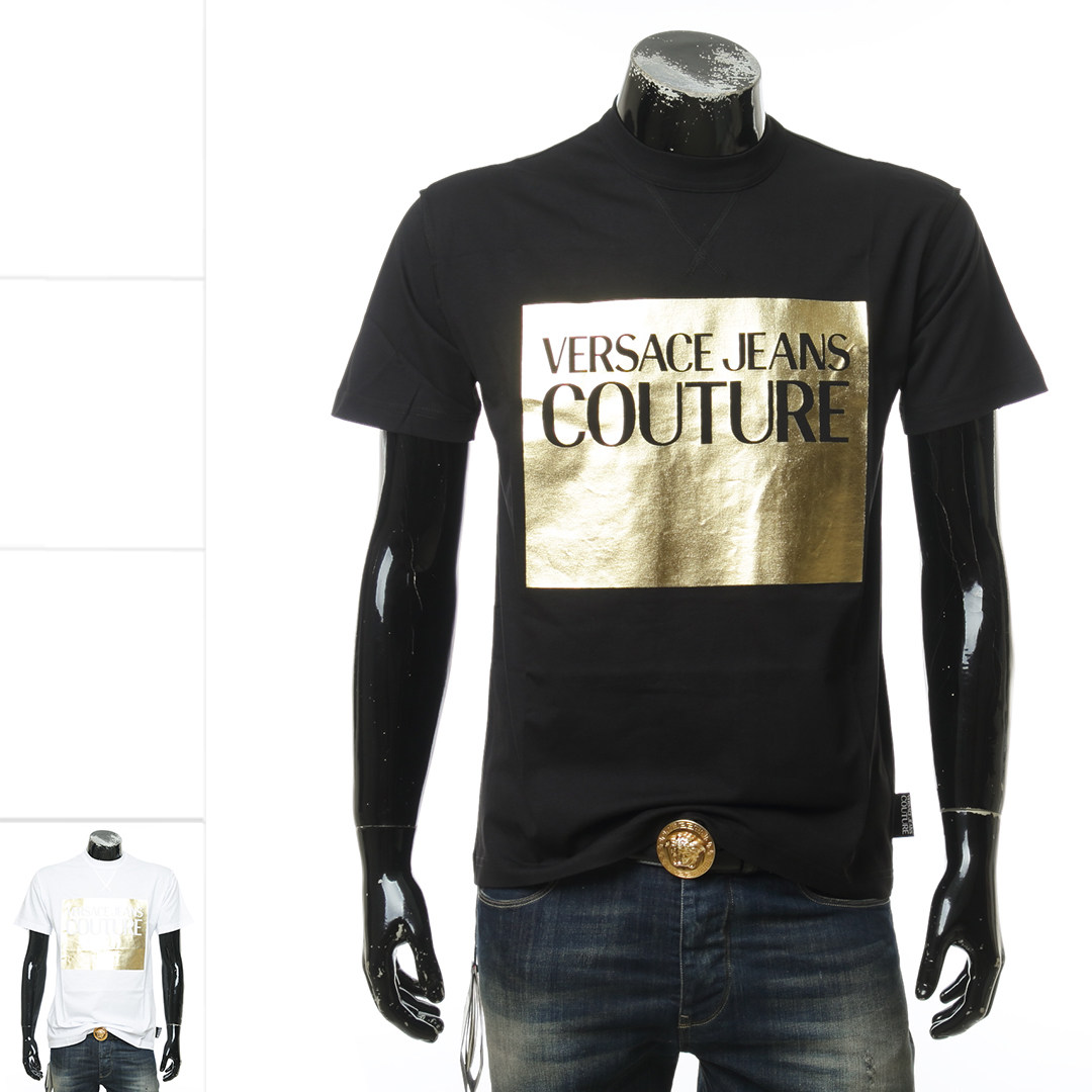 Versace/范思哲VJ 纯棉上衣男士烫金短袖圆领T恤 B3GVA7TJ 30319