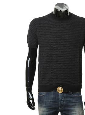 Armani/阿玛尼EA 男士时尚满印鹰标短袖针织衫 EM000867 AF13844