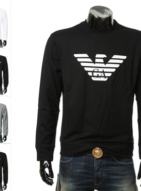 Armani/阿玛尼EA 海外直邮 男士大鹰标圆领卫衣 8N1MR6 1JRIZ