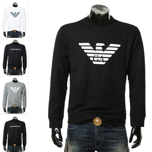 ARMANI直邮男士大鹰标圆领卫衣