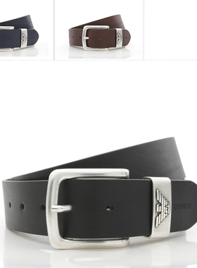 Armani/阿玛尼 EA 男士时尚鹰标真皮皮带针扣腰带Y4S201 YDD6G