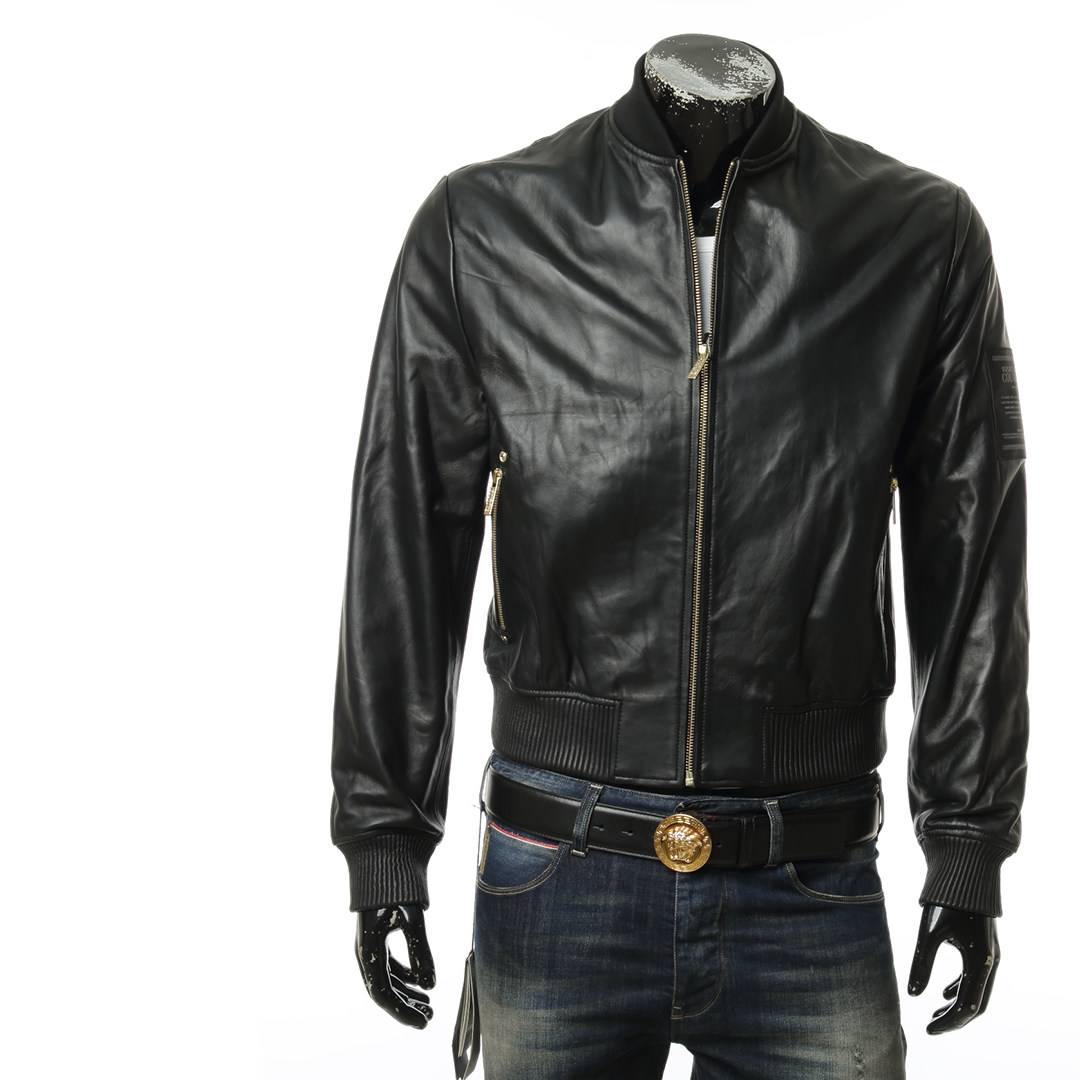 Versace/范思哲VJ 男士羔羊皮皮衣夹克外套 ECGUA9T6 25017