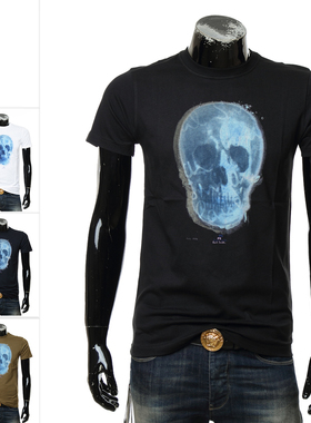PAUL SMITH PS 保罗史密斯 潮牌骷髅头男短袖T恤M2R-010R-FP2603
