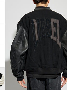 Diesel迪赛 男士时尚潮牌保暖羊毛棒球服外套夹克 A14414 0LHAL