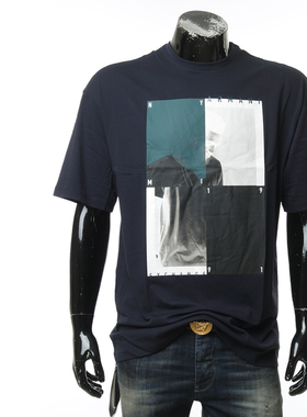 Armani/阿玛尼AX 海外直邮 抽象 男士 短袖圆领T恤 6GZTEB ZJH4Z