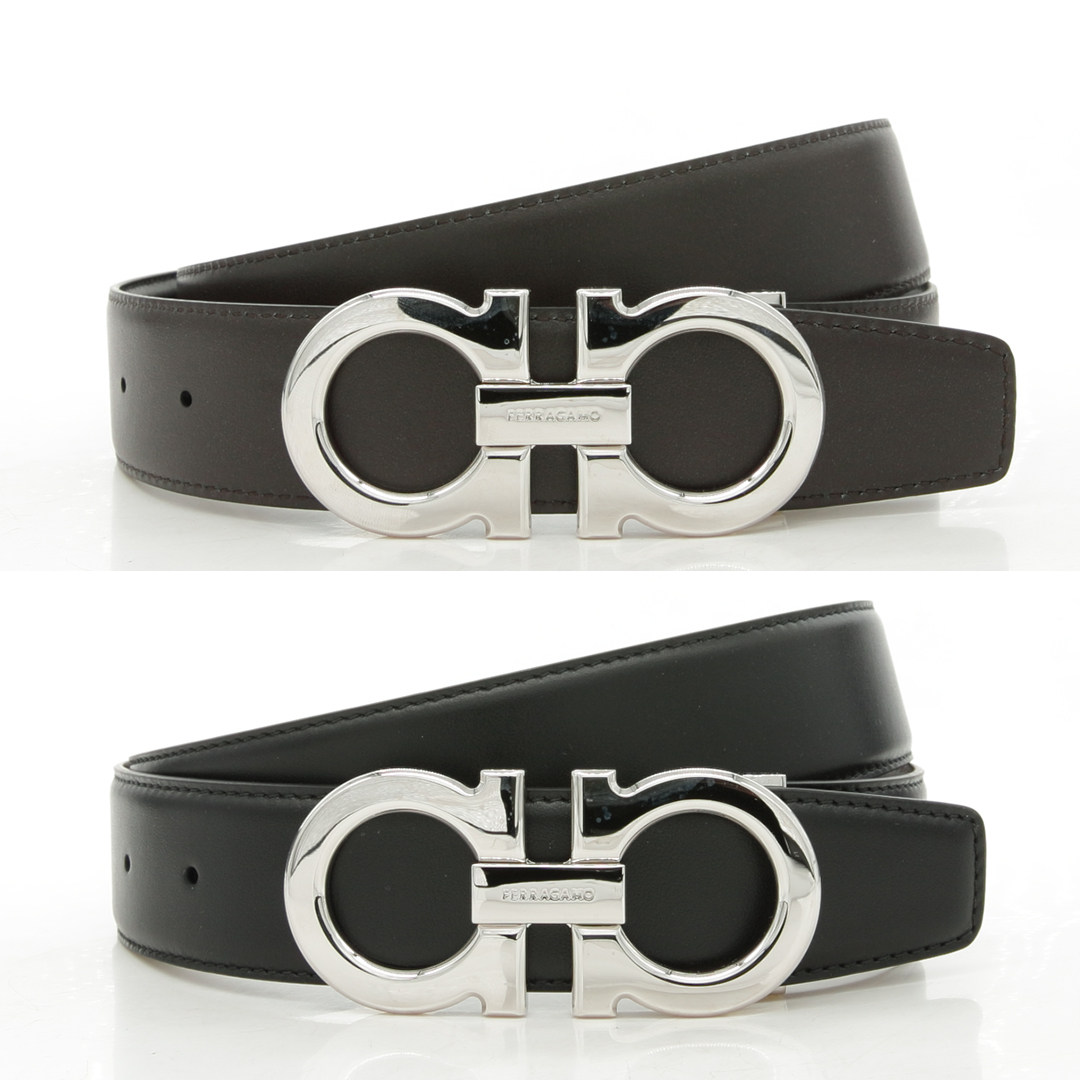 ferragamo 菲拉格慕 男士经典马蹄扣真皮2面用时尚皮带 686671
