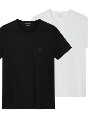 Armani/阿玛尼EA 海外直邮2件装男士简约短袖圆领T恤111647 CC722