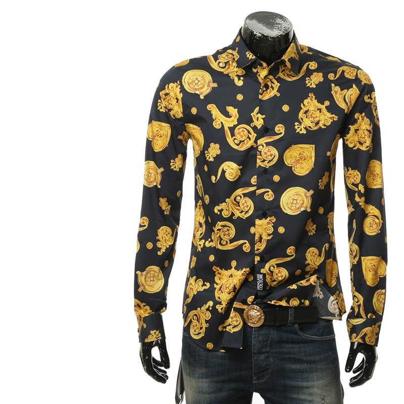 Versace/范思哲VJ 男土 豪巴洛克 印花长袖衬衫 B1GVB6S2 S0771