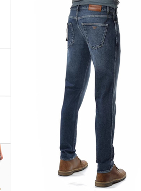 Armani/阿玛尼EA 男士鹰标修身时尚休闲长裤牛仔裤 3D1J16 1D12Z