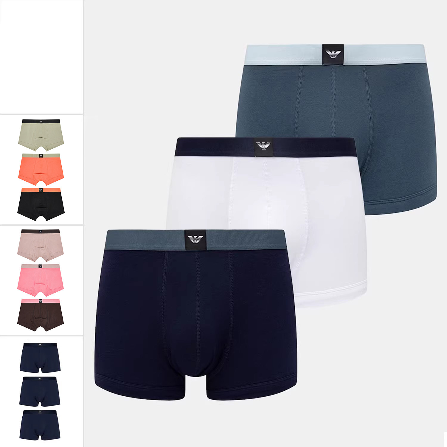 Armani/阿玛尼EA 男士鹰标3件装时尚四角内裤 EM002205 AF20673