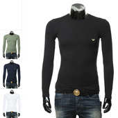 阿玛尼EA 弹力打底长袖 男士 Armani 时尚 鹰标修身 T恤111023 4F512