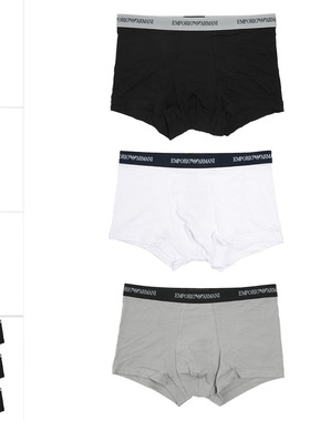 Armani/阿玛尼EA 海外直邮男士3件装四角裤平角内裤 111357 CC717