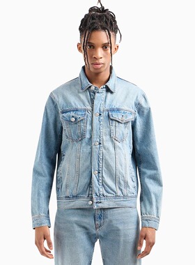 Armani/阿玛尼AX 男士时尚水洗牛仔夹克外套 8NZBP4 Z2P1Z