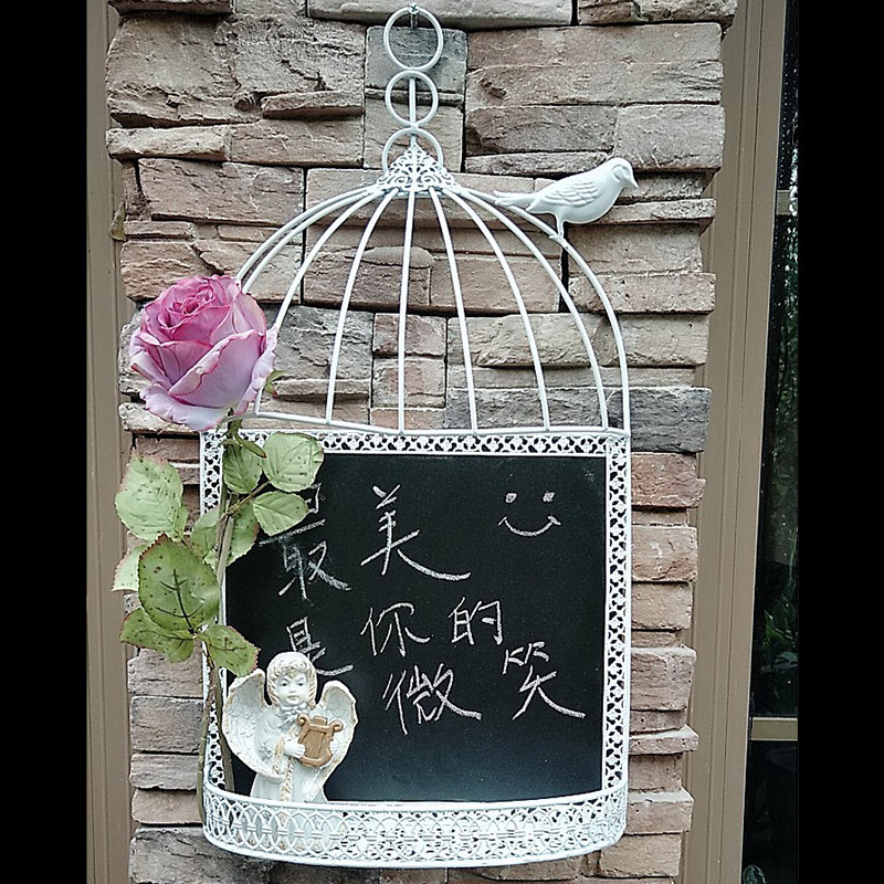 秀艾迪 手工铁艺店铺用悬挂式小黑板广告牌 书店花店商用手写展示