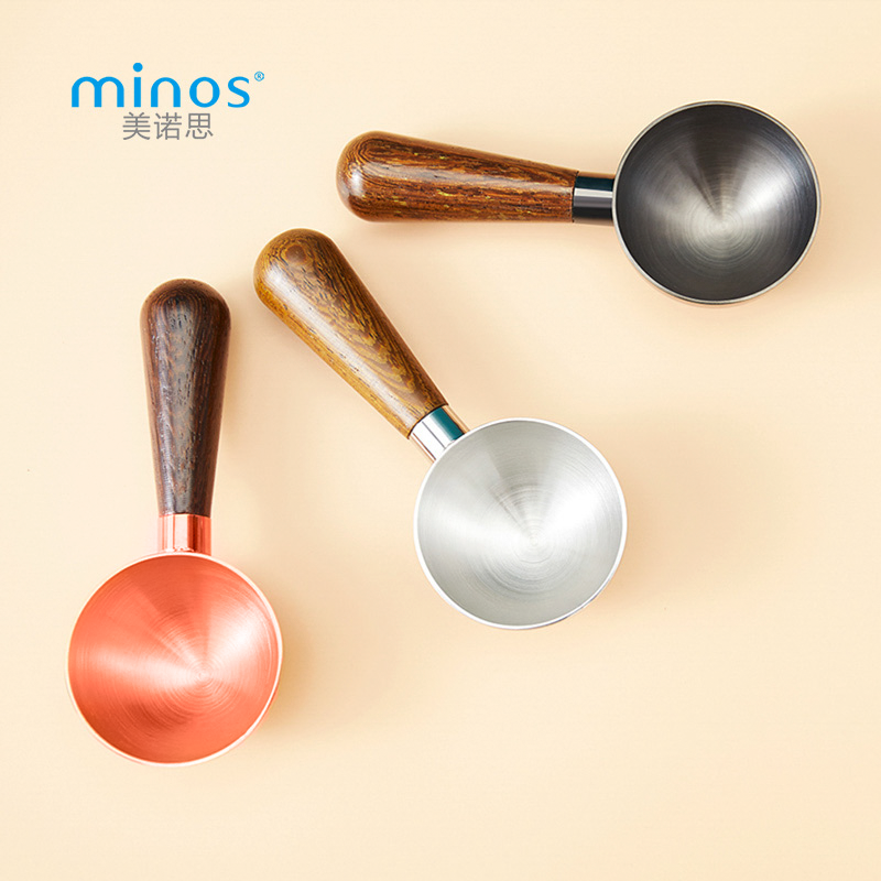 咖啡量豆勺鸡翅木不锈钢15g