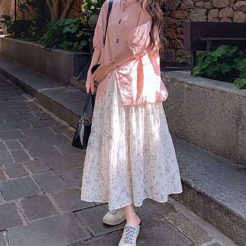碎花半身裙女2026新款夏日轻薄绝美a字半裙小个子蓬蓬蛋糕裙长裙