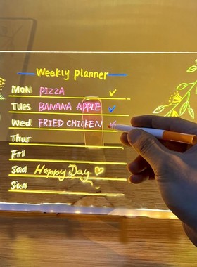 大号diy儿童画画板学生易擦亚克力发光无尘手写益智玩具黑板套装