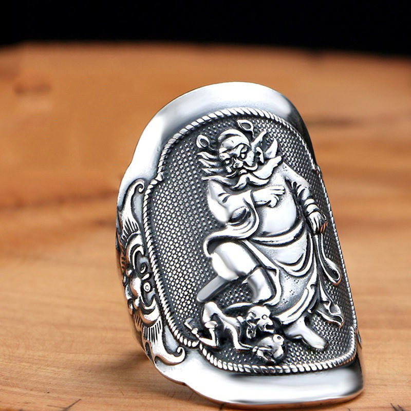纯银复古钟馗戒指男女个性潮人霸气民族指环足银时尚开口食指戒子,服饰配件/皮带/帽子/围巾,指环,淘宝优惠券,粉丝福利购,淘宝优惠卷
