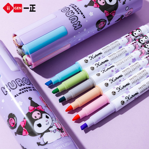 一正三丽鸥圆筒荧光笔