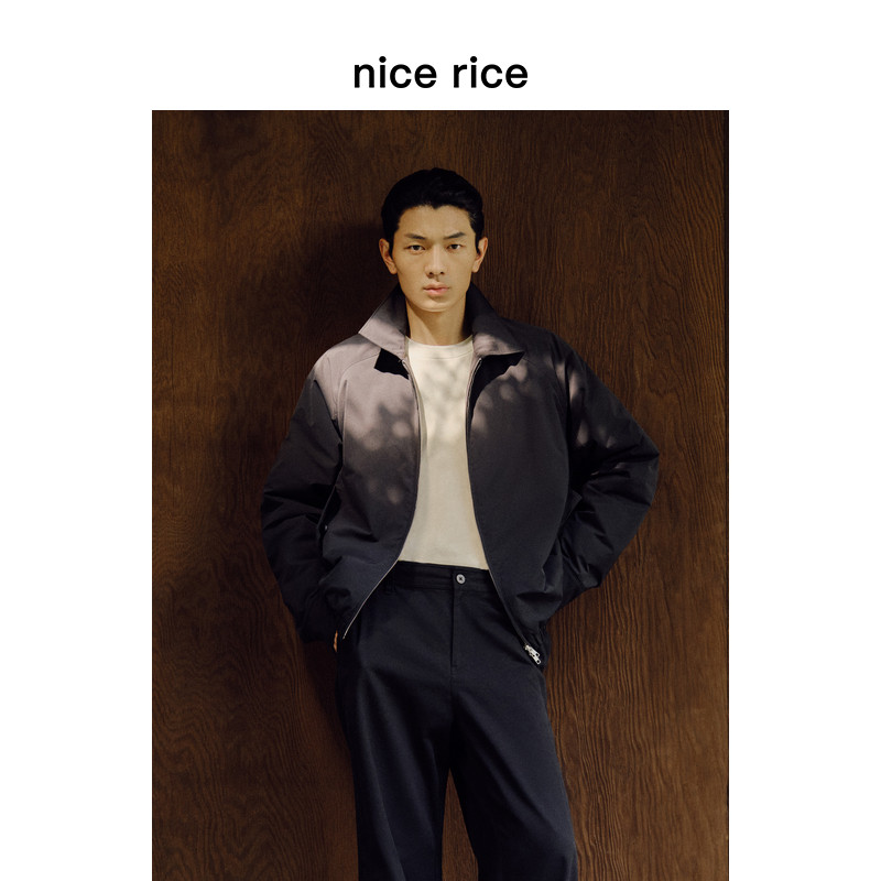 nice rice好饭 秋季3M新雪丽宽松短款插肩袖翻领男士棉服NHQ09052