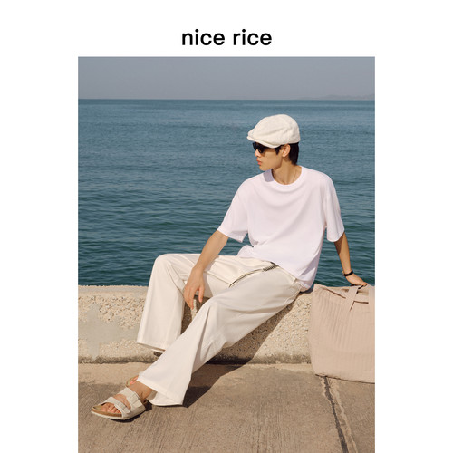 nicerice好饭宽松磨毛短袖T恤