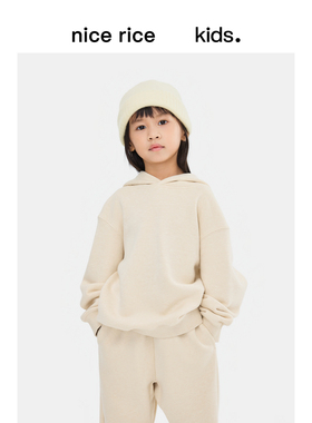 nice rice好饭 秋冬童装390G有机棉宽松休闲套头连帽卫衣NGQ04086