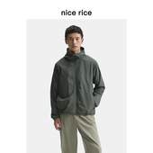 nice 宽松连帽轻薄防晒休闲夹克男DHQ06132 插肩袖 rice好饭 25新品