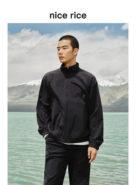 nice rice好饭 秋季插肩袖大廓形小立领休闲拉链夹克外套NGQ06001