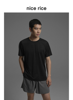nice rice好饭 s.系列160G修身侧开衩运动速干短袖T恤NHC02107