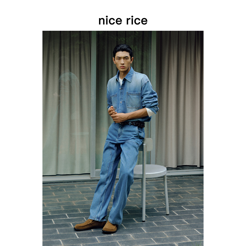 nicerice好饭直筒工装牛仔裤