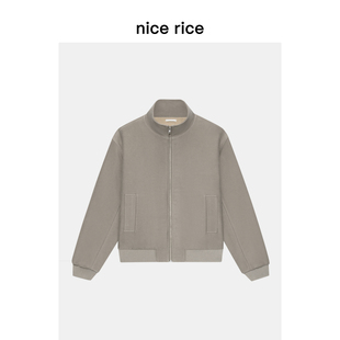 新品 25冬季 全棉宽松立领磨毛摇粒绒厚夹克NHD06090 rice好饭 nice