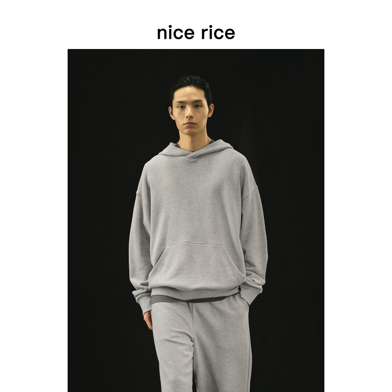 nicerice好饭全棉宽松连帽卫衣