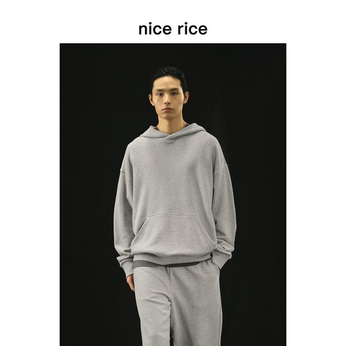 nicerice好饭全棉宽松连帽卫衣
