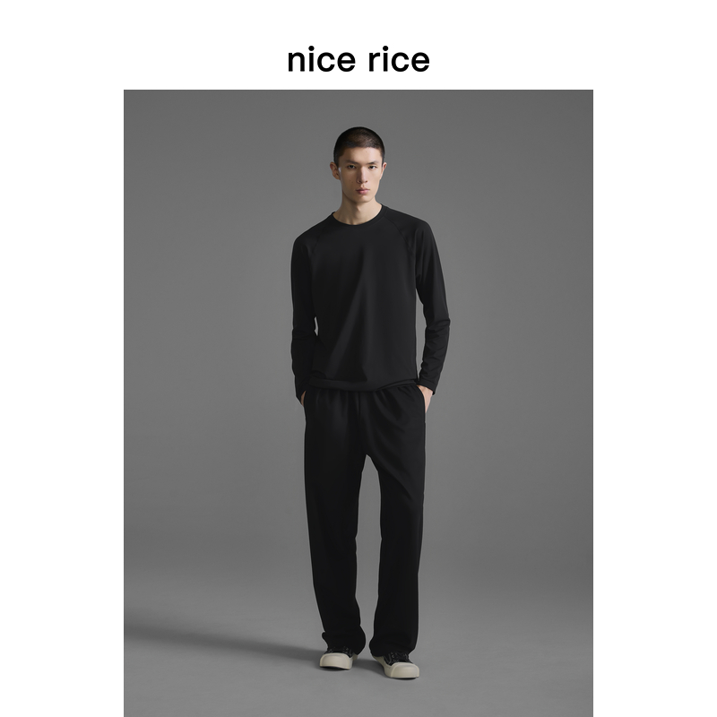 nicerice好饭直筒无侧缝针织长裤