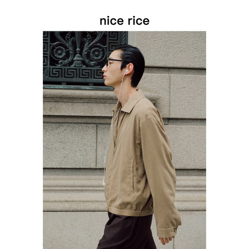 nicerice好饭仿桃皮绒宽松夹克