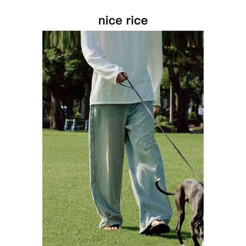 nicerice好饭宽松水洗牛仔裤