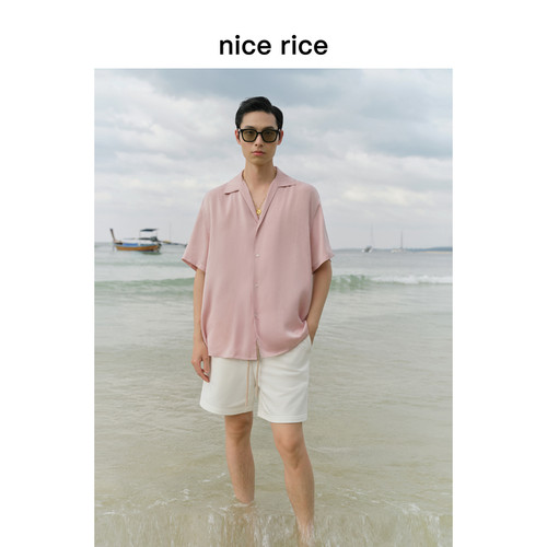 nicerice好饭针梭拼接短裤