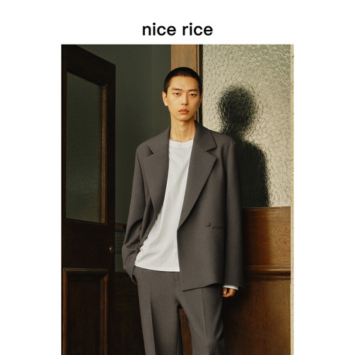 nicerice好饭聚氨混纺宽松西装