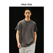 r.系列240G匹马棉休闲罗纹圆领短袖 nice rice好饭 T恤男NGC02073