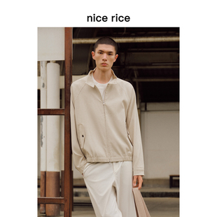 nice rice好饭 26春季新品插肩袖宽松哈灵顿休闲夹克外套NIC06094