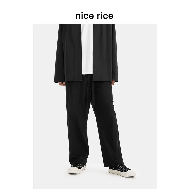nicerice好饭皱感肌理休闲裤